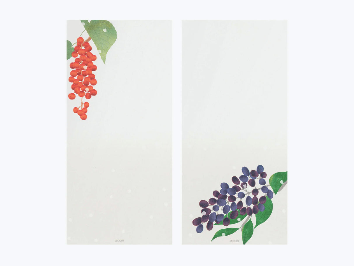 Midori Seasonal Message Letter Pad - 595 Four Designs Winter Fruit