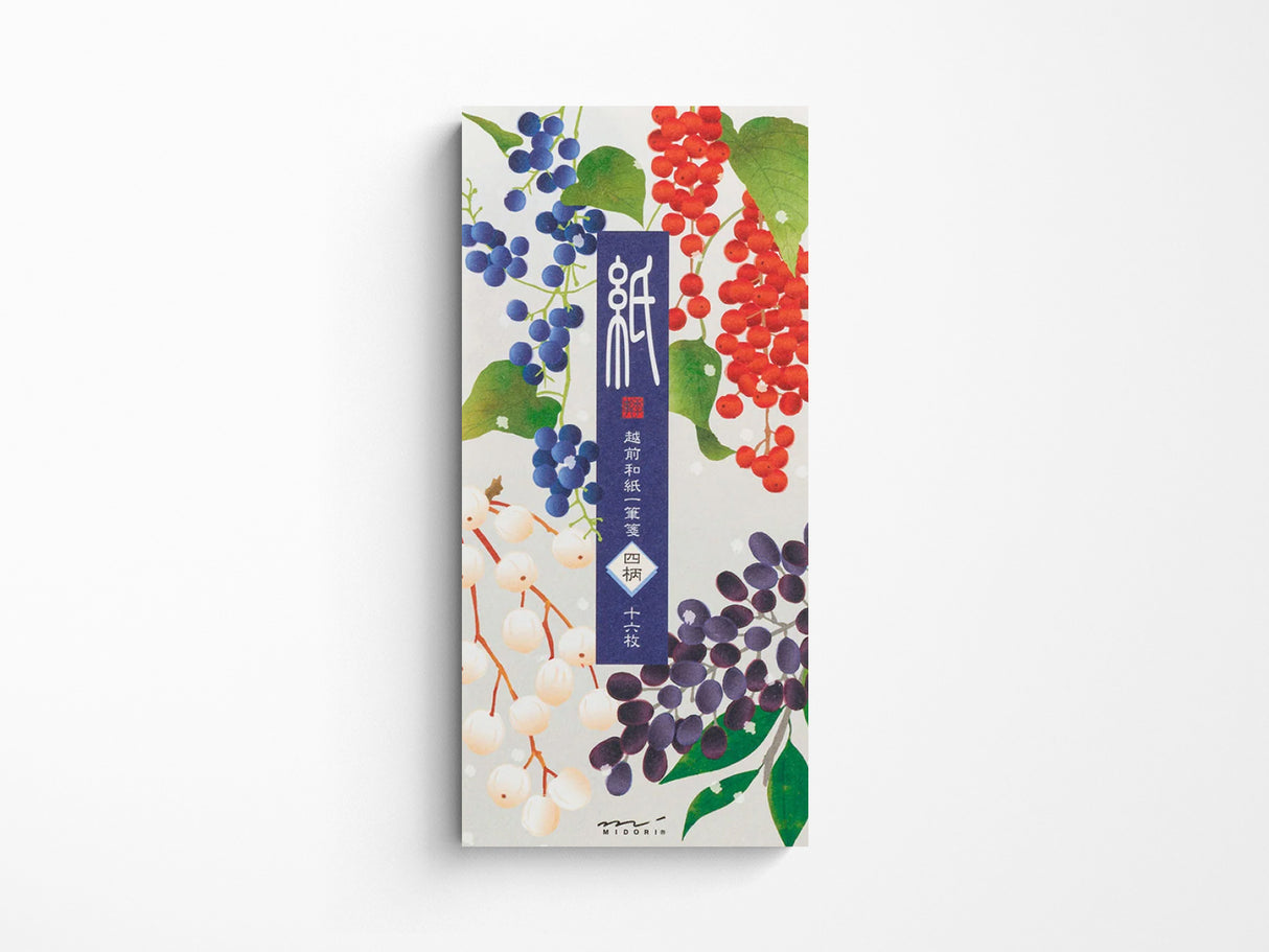 Midori Seasonal Message Letter Pad - 595 Four Designs Winter Fruit