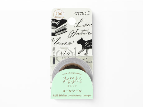 Midori Yuru Log Roll Sticker Calligraphy