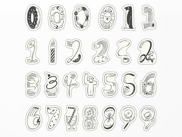 Midori Yuru Log Roll Sticker Numbers