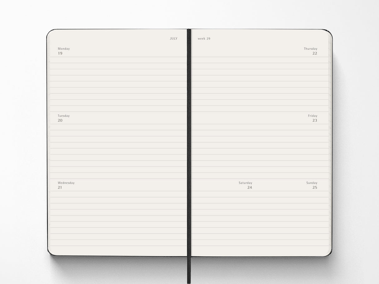 Moleskine 18 Month 2026-2027 Weekly Horizontal Planner - Black Hardcover