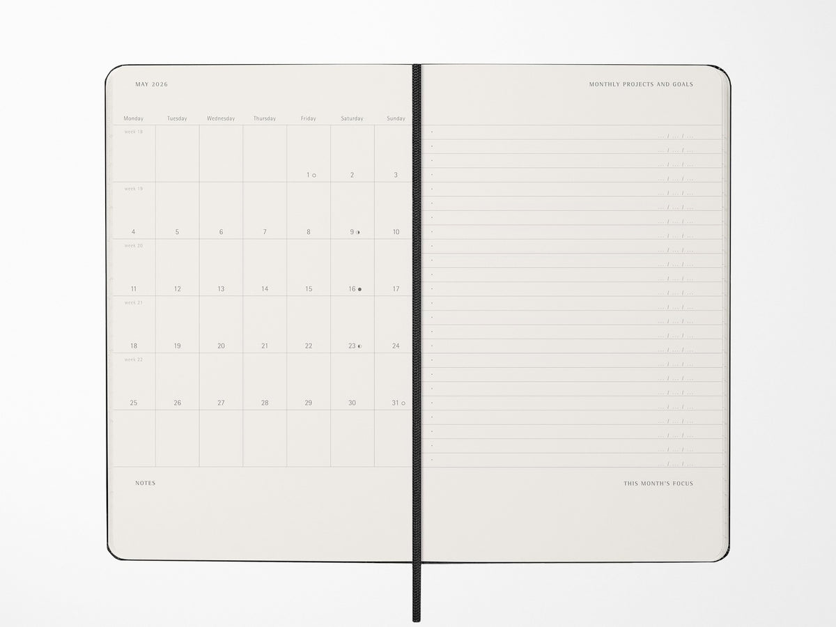 Moleskine 2027 Pro Weekly Vertical Planner - Black Hardcover