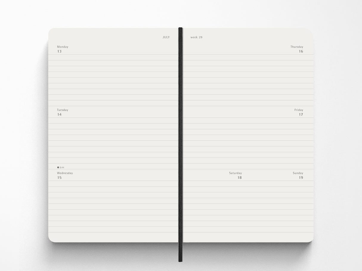 Moleskine 2027 Weekly Horizontal Planner - Black Hardcover