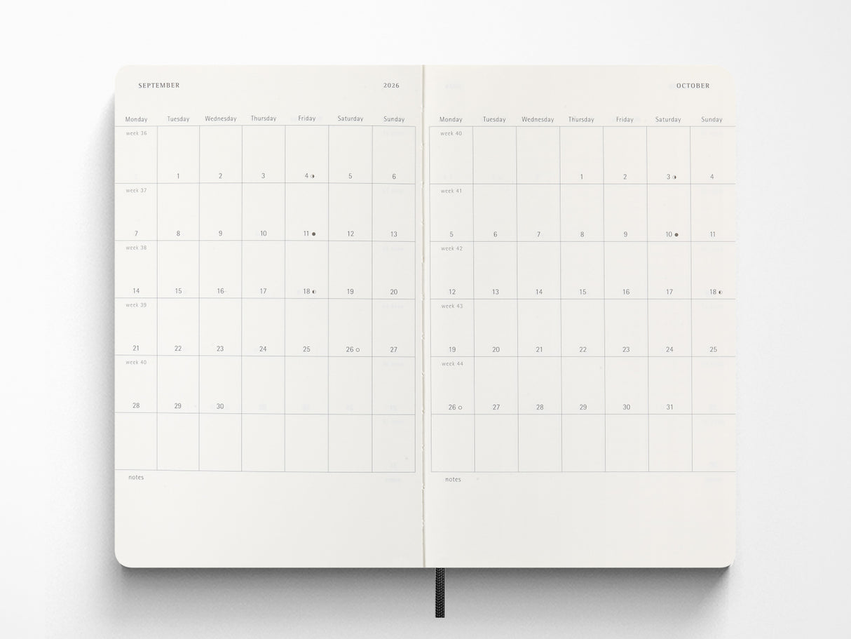 Moleskine 2027 Weekly Horizontal Planner - Black Hardcover