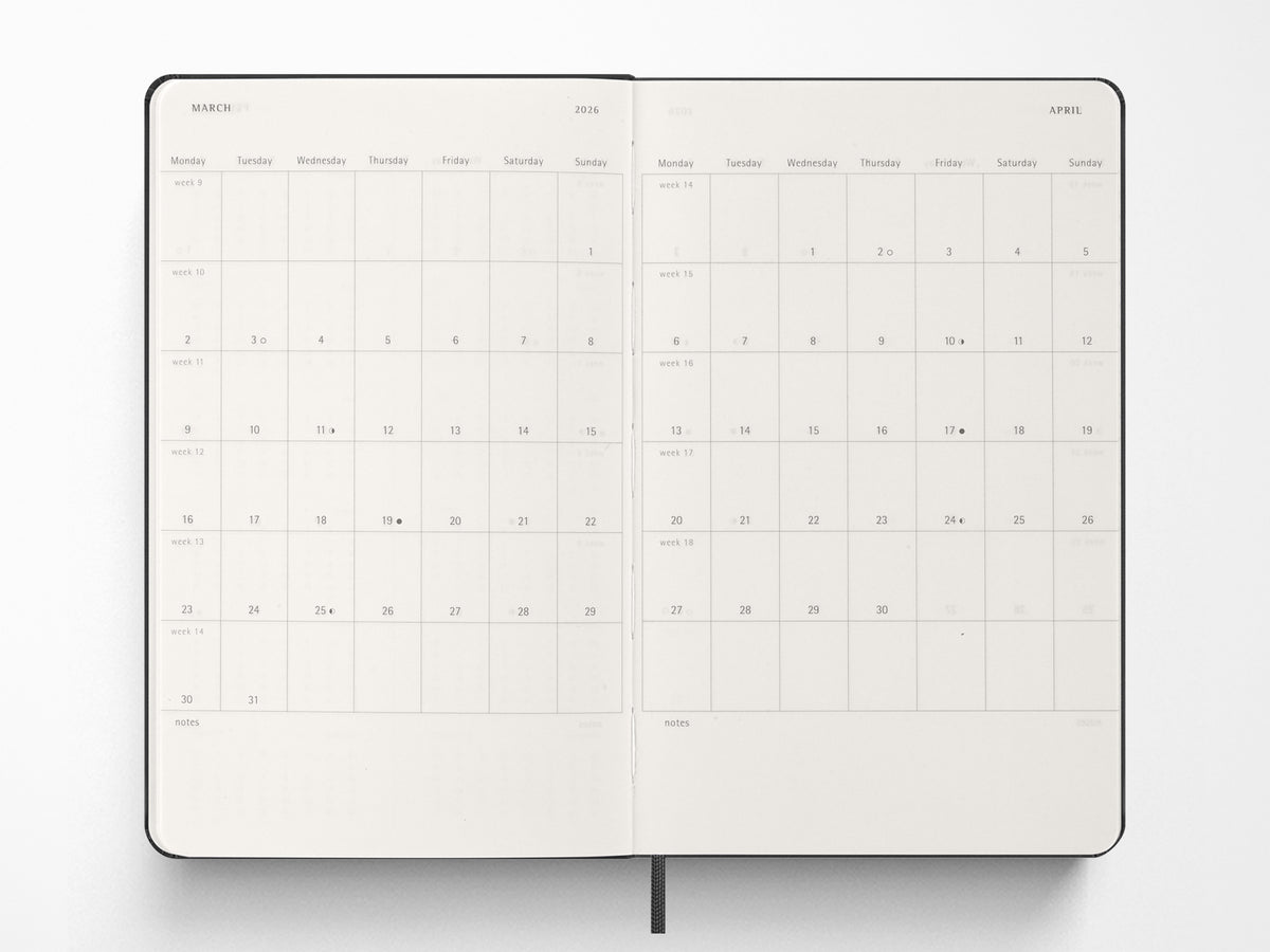 Moleskine 2027 Weekly Vertical Planner - Black Hardcover