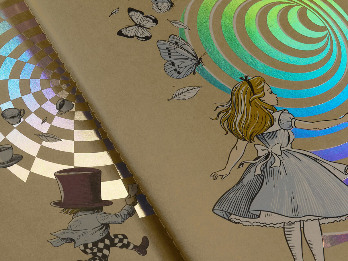 Moleskine Alice's Adventures in Wonderland Set of Three XL Ruled Cahier Notebooks