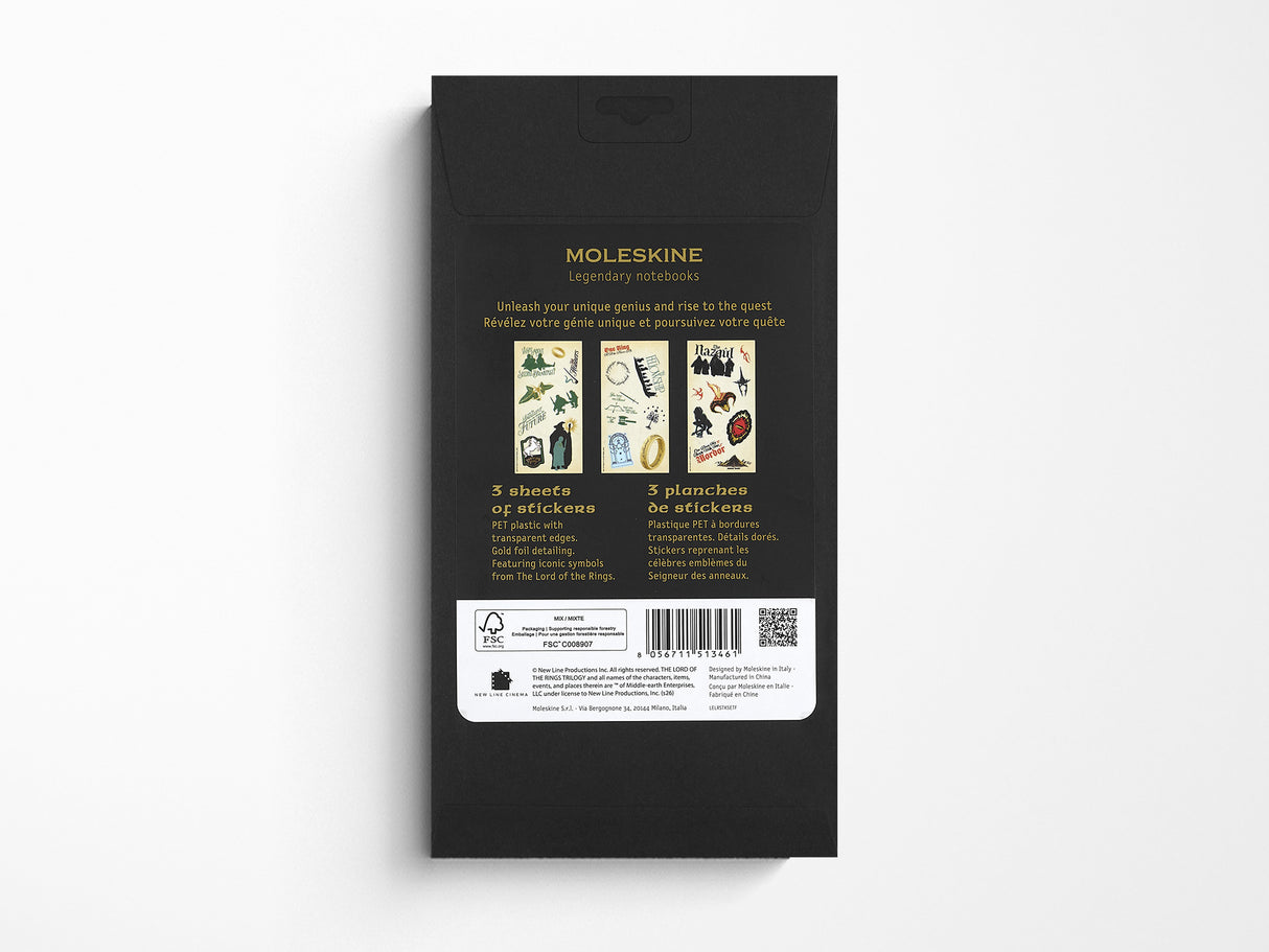Moleskine and Lord of the Rings Stickers - 3 Sheet Set