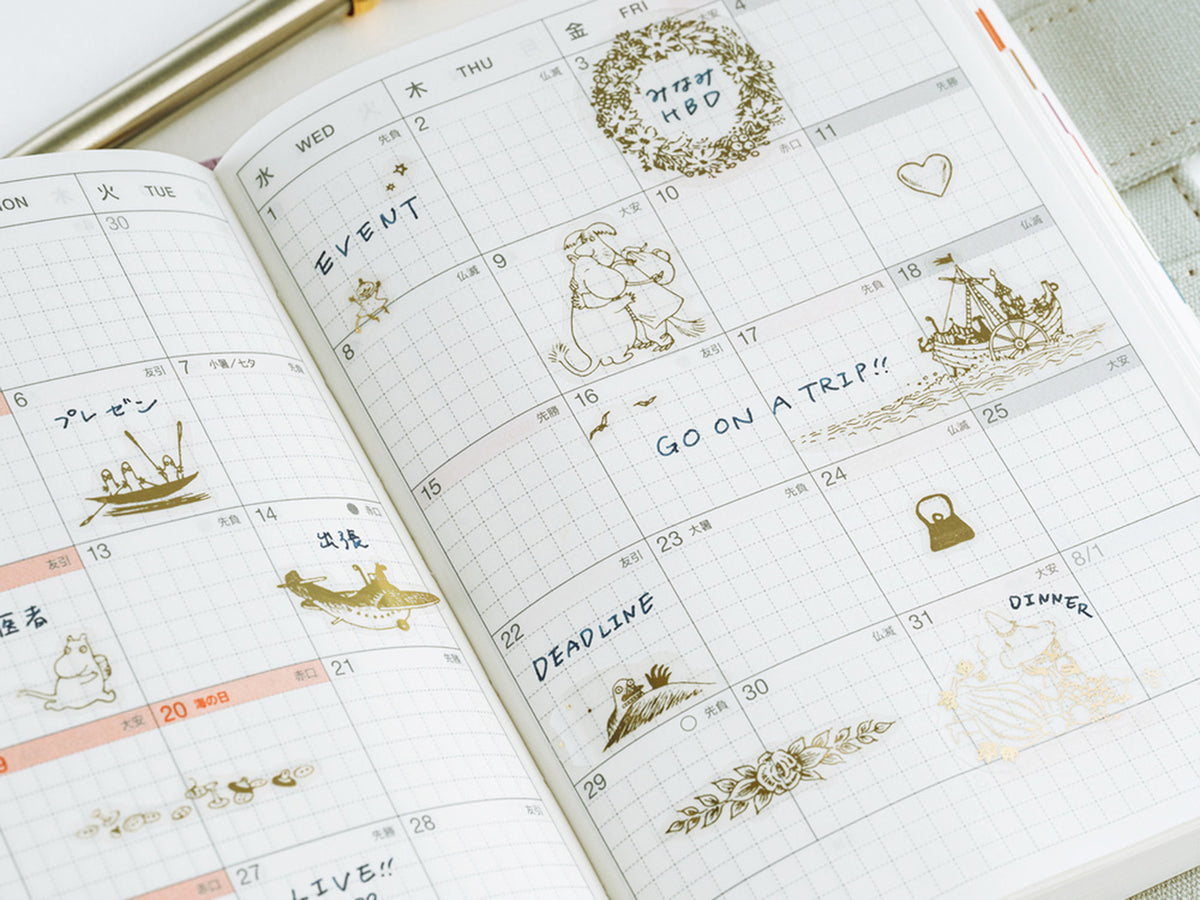 Moomin: Foil-Stamped Clear Stickers - Adventure Log
