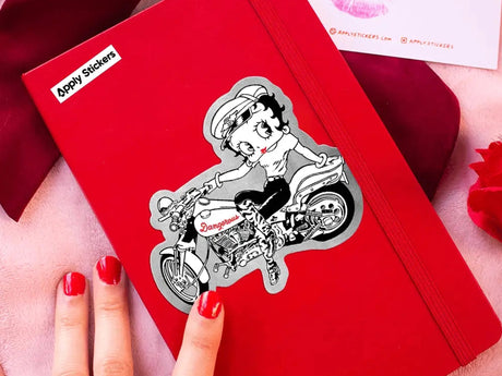 Motorcycle Betty Boop Vinyl Sticker