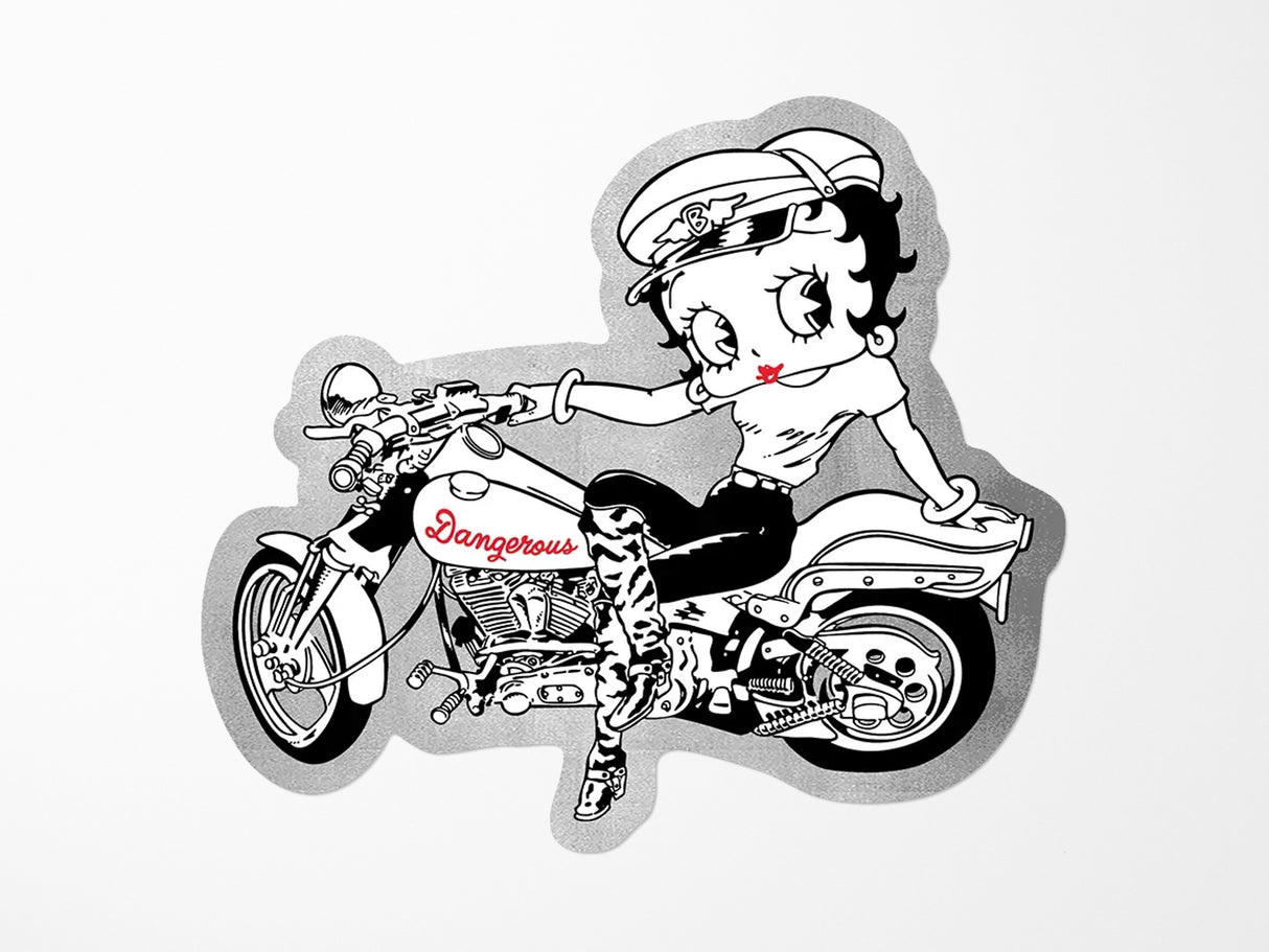 Motorcycle Betty Boop Vinyl Sticker