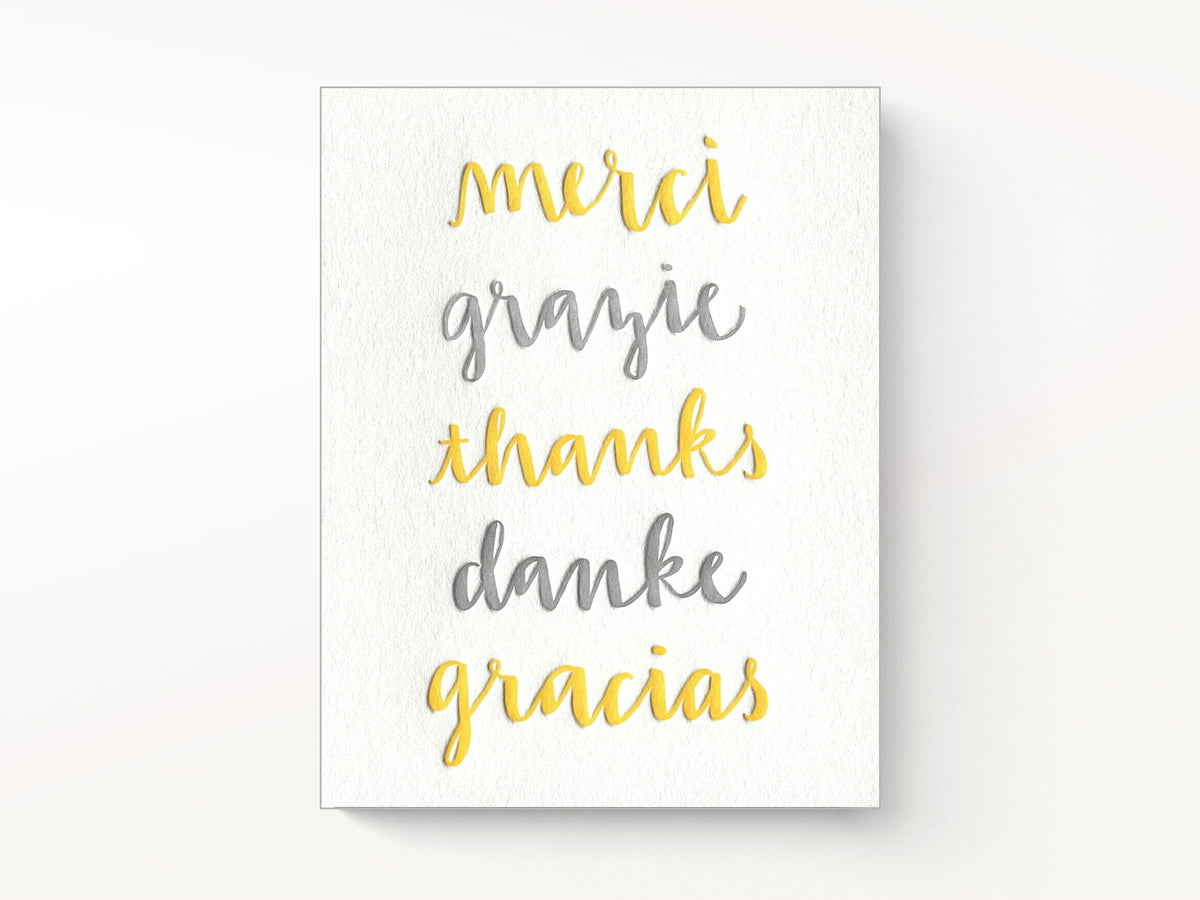 Multilingual Thank You Greeting Cards Box of 6