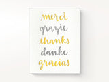 Multilingual Thank You Greeting Cards Box of 6