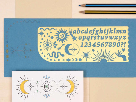 Mystic Celestial Brass Template Design Stencil