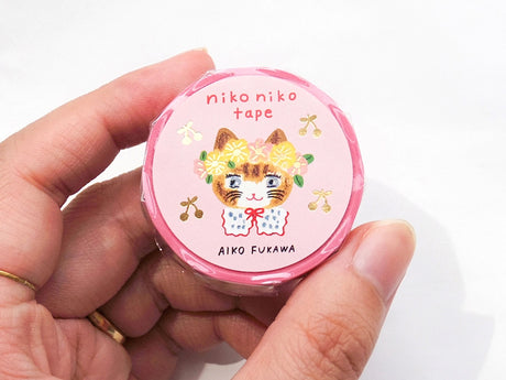 Niko Niko Flower Crown Gold Foil Washi Tape