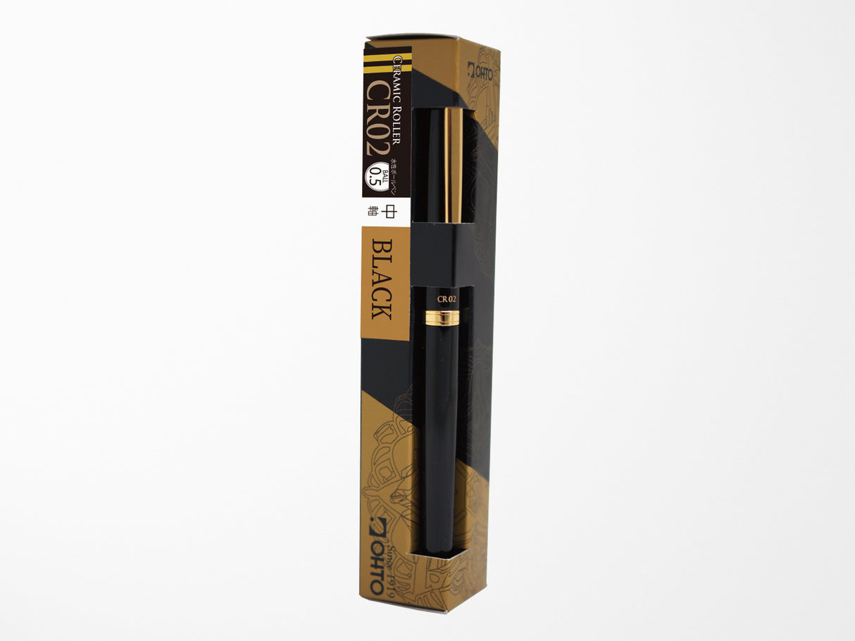 Ohto CR02 Ceramic Rollerball Pen - Black Gold