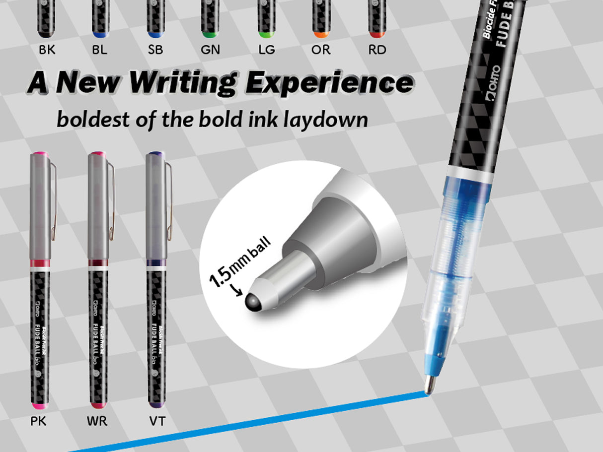 Ohto Fude Ball 1.5 mm Extra Bold Rollerball Pen
