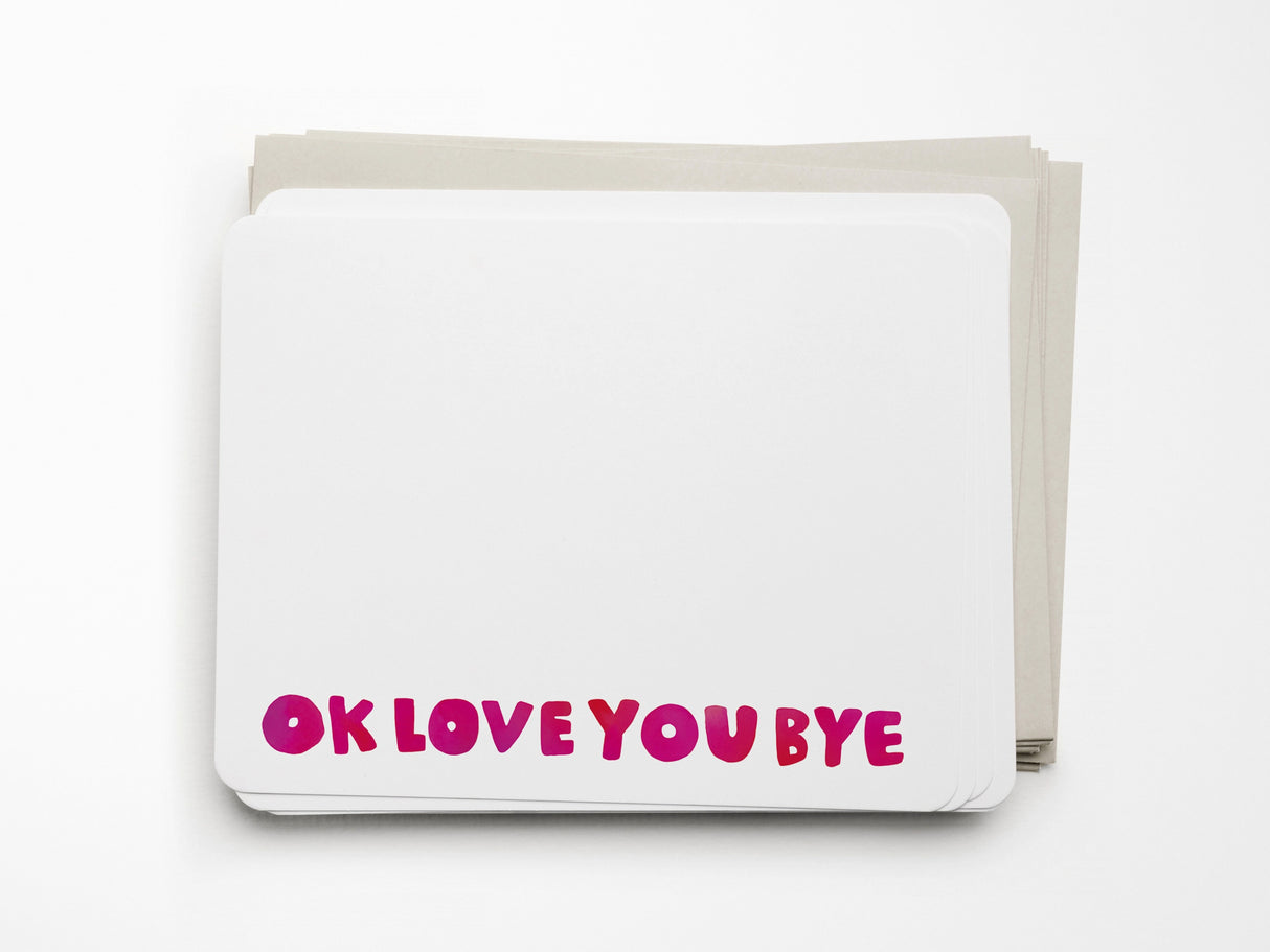 Okloveyoubye Flat Notes - Set of Eight