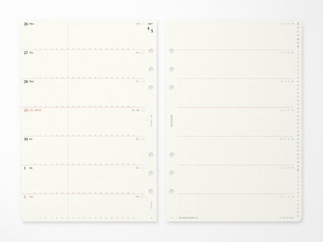 PLOTTER Refill Weekly Schedule Refill 2027 - A5 Size