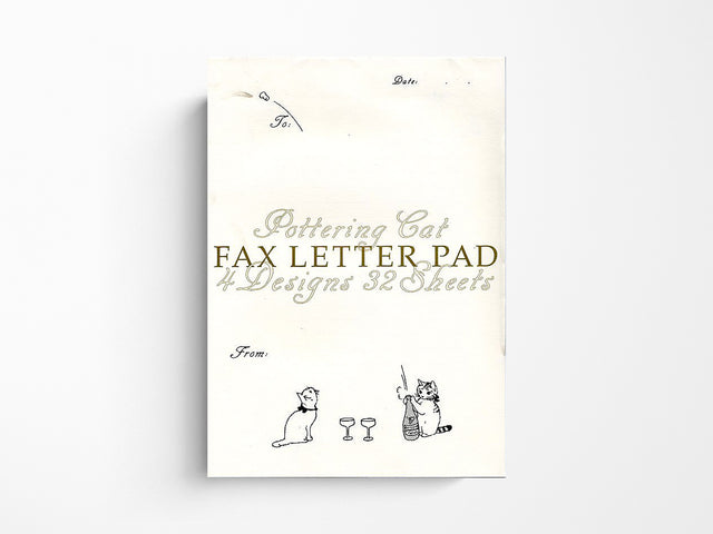 Pottering Cat Fax Letter Pad Writing Sheets