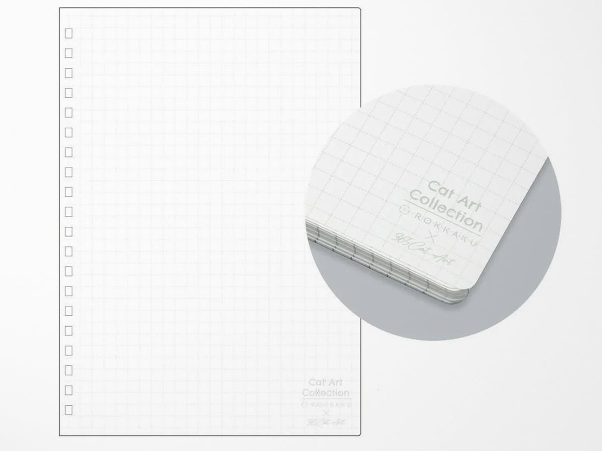Rokkaku Cat Art Collection Ring Notebook - Circle