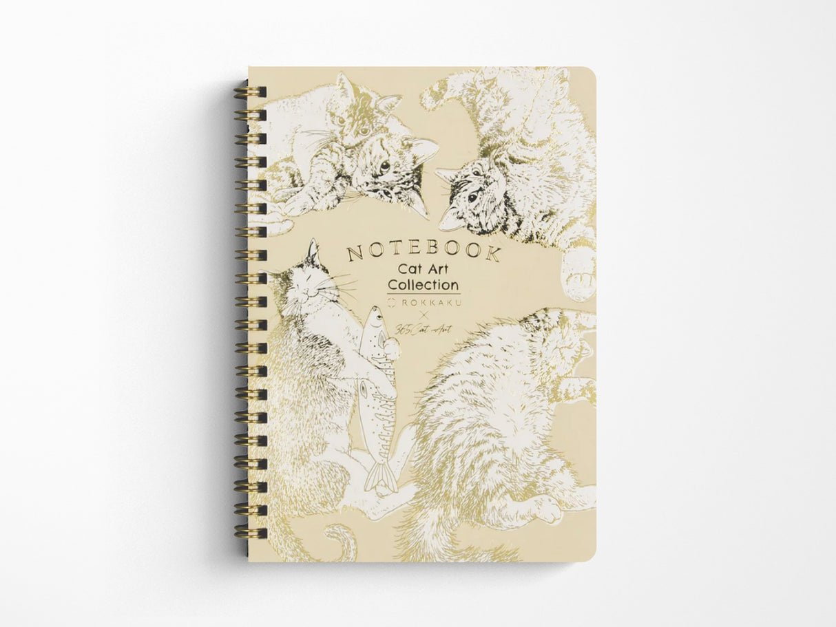 Rokkaku Cat Art Collection Ring Notebook - Circle