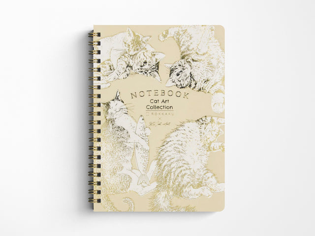 Rokkaku Cat Art Collection Ring Notebook - Circle