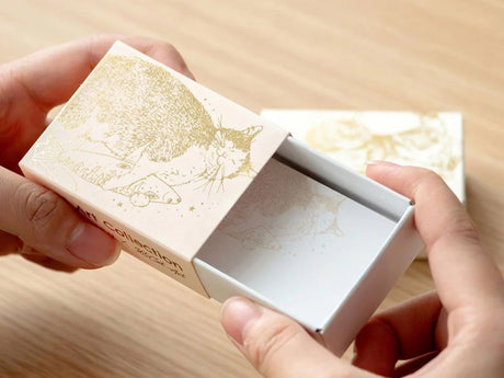 Rokkaku x 365Cat Art Matchbox with Foil Stamped Memo