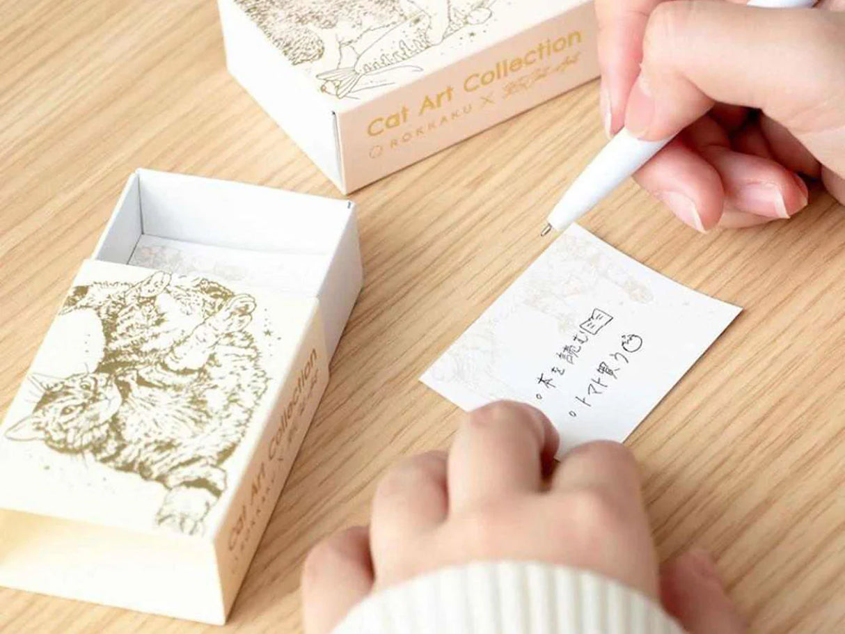 Rokkaku x 365Cat Art Matchbox with Foil Stamped Memo