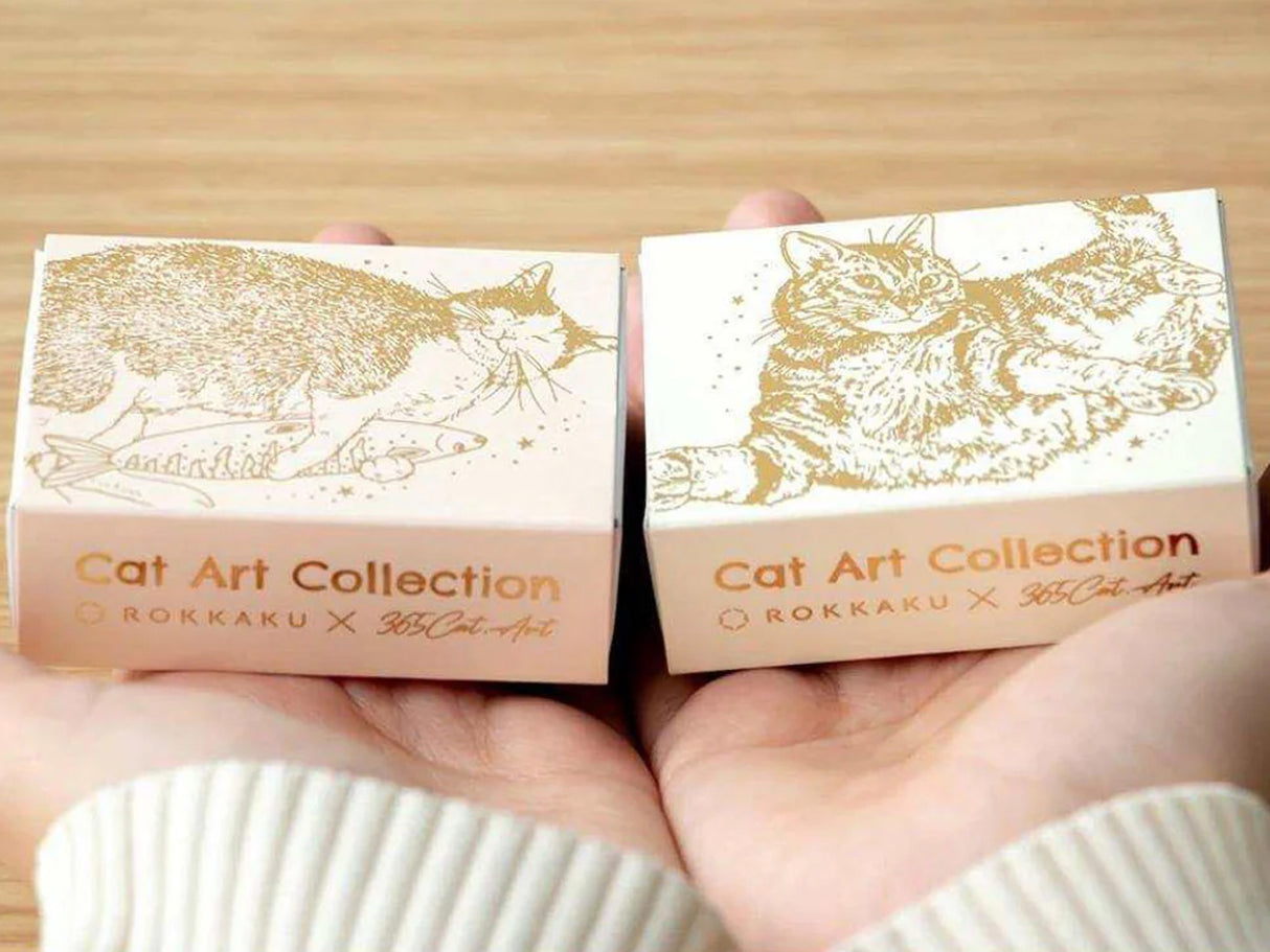 Rokkaku x 365Cat Art Matchbox with Foil Stamped Memo