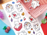 Shopping Shiba Sticker Sheet