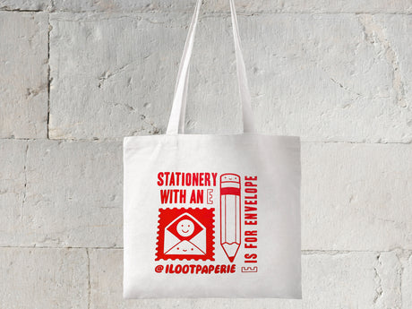 Stationery With An E Large Tote Bag*