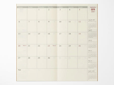 TRAVELER'S Notebook 2027 Monthly - Regular Size
