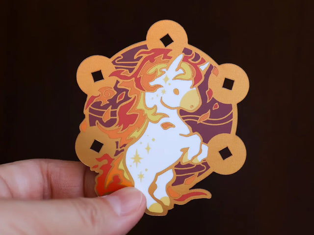 Vinyl Sticker Holographic Lucky Coins Horse