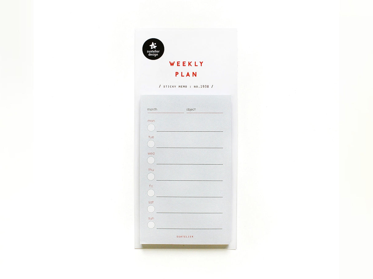 Weekly Plan Sticky Memo 1938