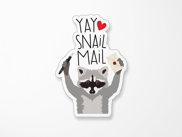 Yay Snail Mail Raccoon Vinyl Sticker