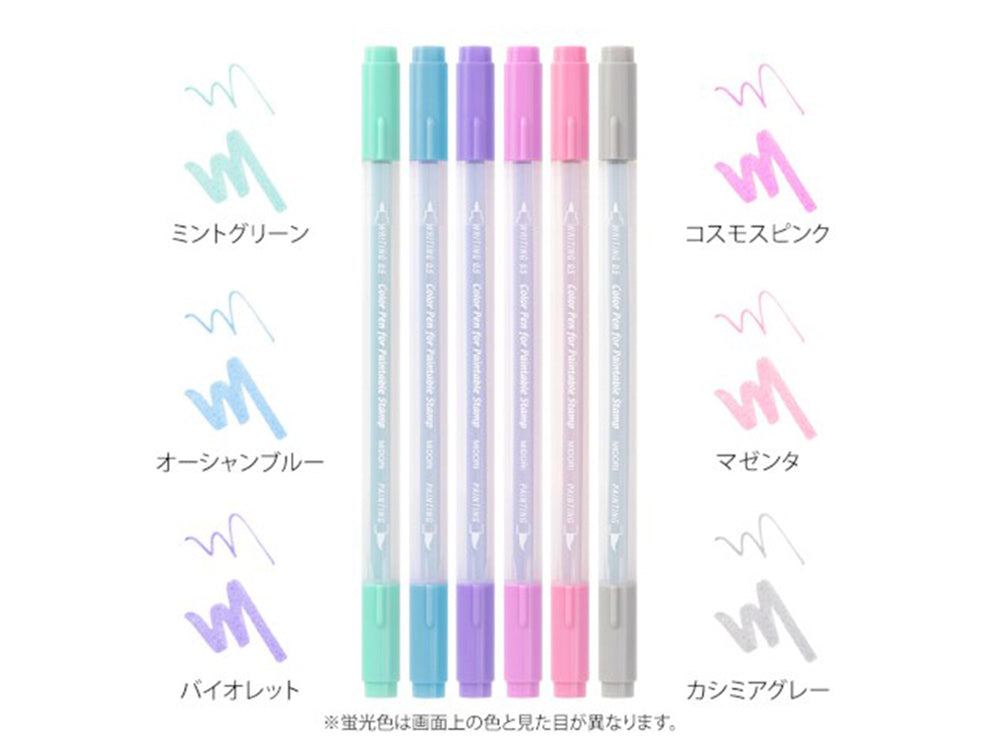 Midori 2 Way Coloring Pens, Set of 6