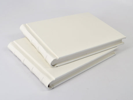 White Italian Leather Guest Book